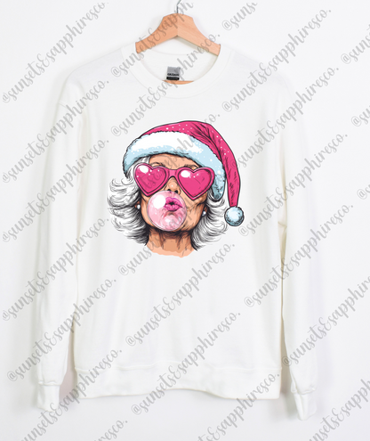 Pink Mrs. Claus Crewneck