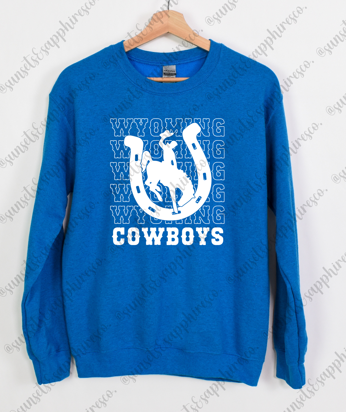 Stacked Wyo Cowboys Crewneck